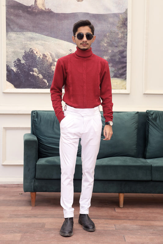 GURKHA PANT | STRAIGHT BELT | ROYAL WHITE